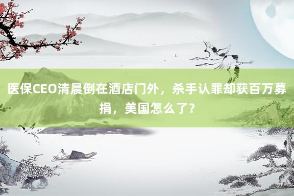 医保CEO清晨倒在酒店门外，杀手认罪却获百万募捐，美国怎么了？