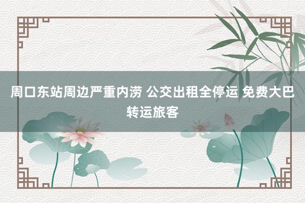 周口东站周边严重内涝 公交出租全停运 免费大巴转运旅客