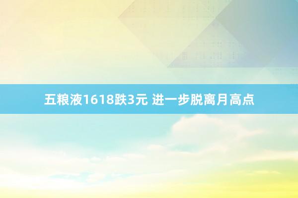 五粮液1618跌3元 进一步脱离月高点
