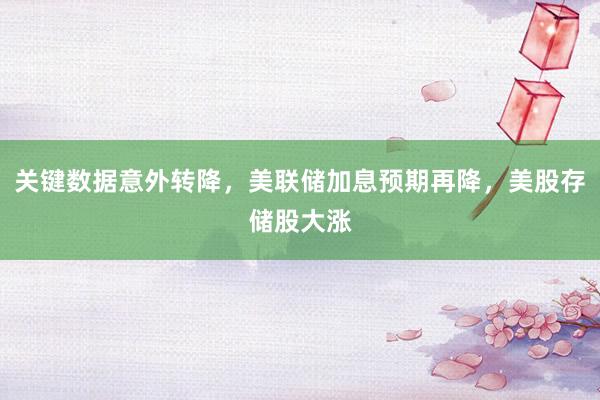 关键数据意外转降，美联储加息预期再降，美股存储股大涨