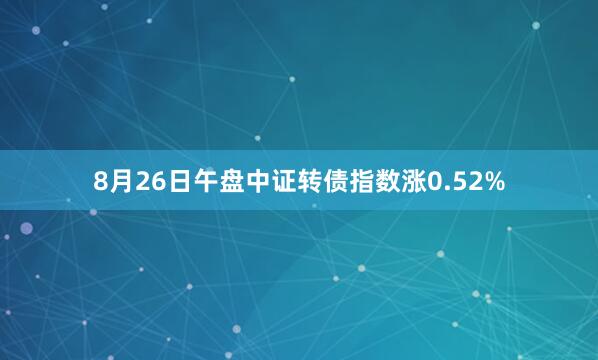 8月26日午盘中证转债指数涨0.52%
