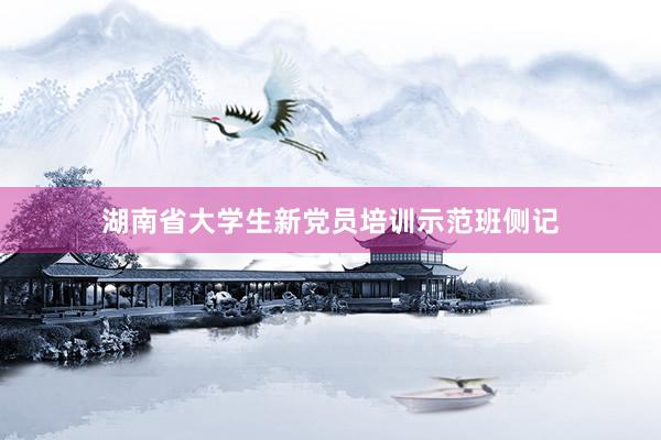 湖南省大学生新党员培训示范班侧记