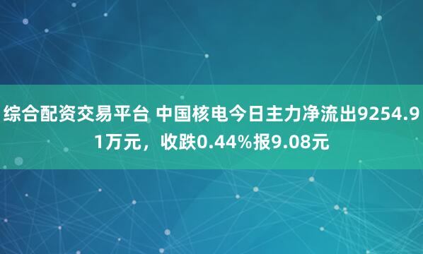 综合配资交易平台 中国核电今日主力净流出9254.91万元，收跌0.44%报9.08元