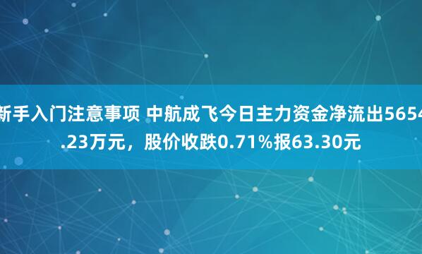 新手入门注意事项 中航成飞今日主力资金净流出5654.23万元，股价收跌0.71%报63.30元