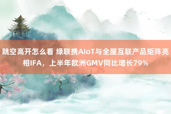 跳空高开怎么看 绿联携AIoT与全屋互联产品矩阵亮相IFA，上半年欧洲GMV同比增长79%