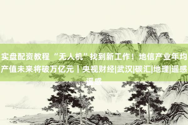 实盘配资教程 “无人机”找到新工作！地信产业年均产值未来将破万亿元｜央视财经|武汉|碳汇|地理|遥感