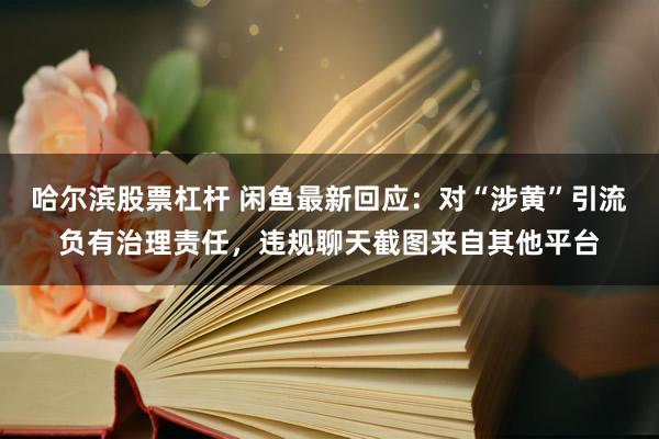 哈尔滨股票杠杆 闲鱼最新回应：对“涉黄”引流负有治理责任，违规聊天截图来自其他平台
