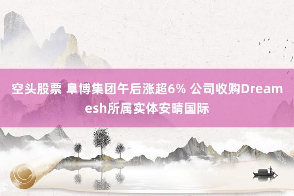 空头股票 阜博集团午后涨超6% 公司收购Dreamesh所属实体安晴国际