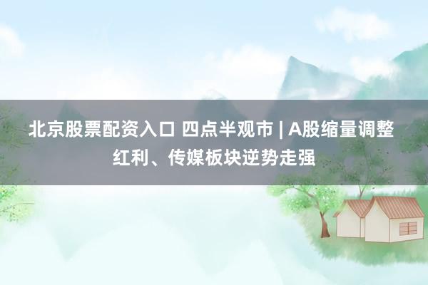 北京股票配资入口 四点半观市 | A股缩量调整 红利、传媒板块逆势走强
